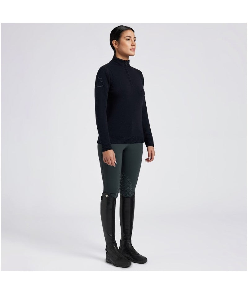 Cavalleria Toscana Wool Crew Neck Half Zip