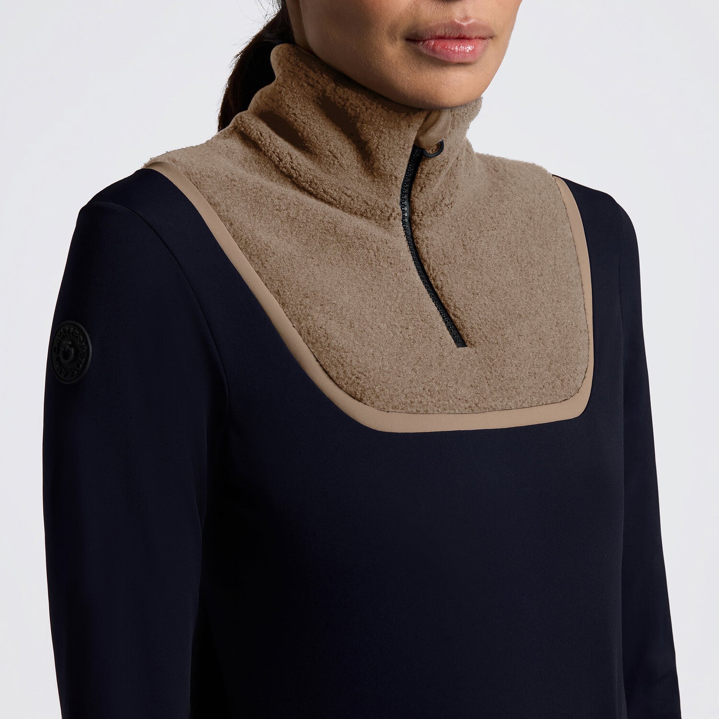 Cavalleria Toscana Funktionströja med Teddyfleece  krage