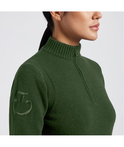 Cavalleria Toscana Wool Crew Neck Half Zip