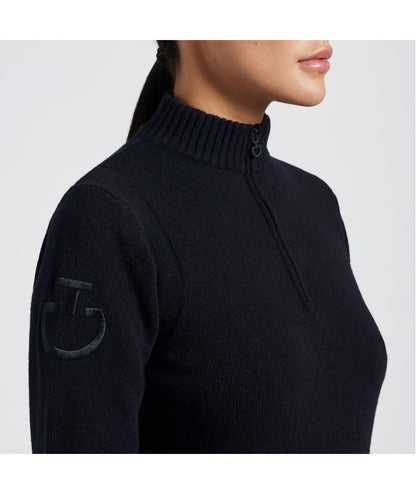 Cavalleria Toscana Wool Crew Neck Half Zip