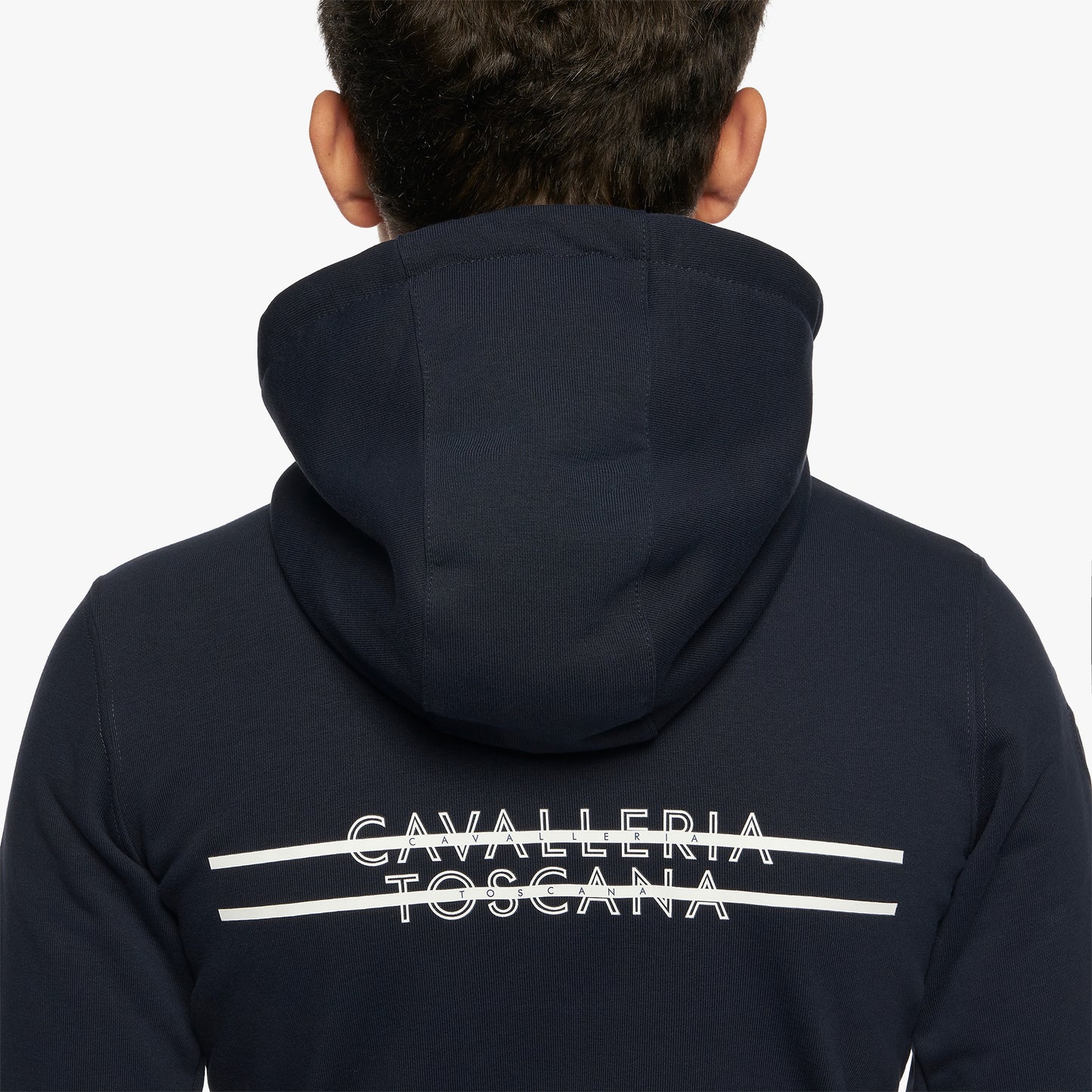 Cavalleria Toscana Junior Printed Stripe CT Logo Cotton Zip Hoodie