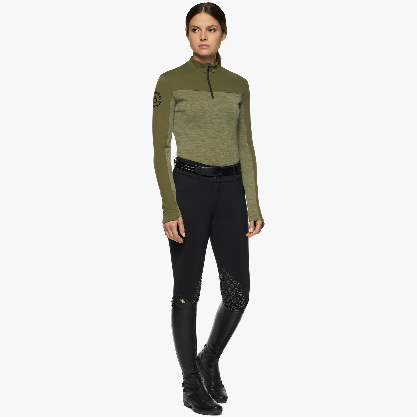 Cavalleria Toscana CT Orbit Tech Wool Mock Zip Turtleneck