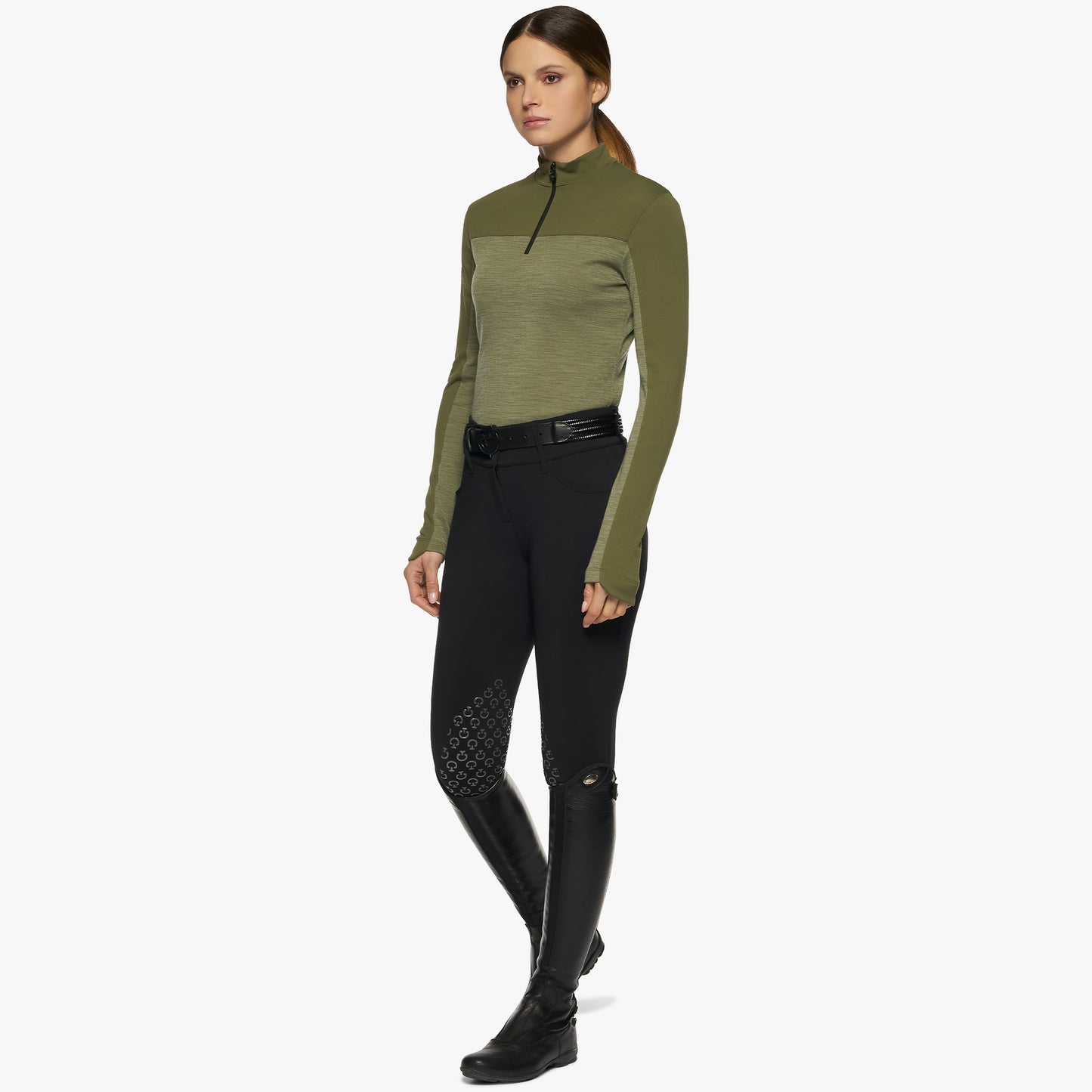 Cavalleria Toscana CT Orbit Tech Wool Mock Zip Turtleneck