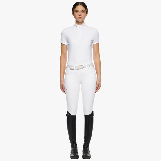 Cavalleria Toscana Mitered Corner Jersey S/S Zip Tävlingstopp